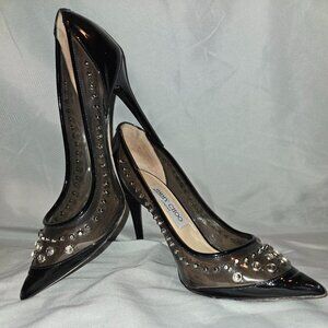 Jimmy Choo Black Studded PVC Pumps